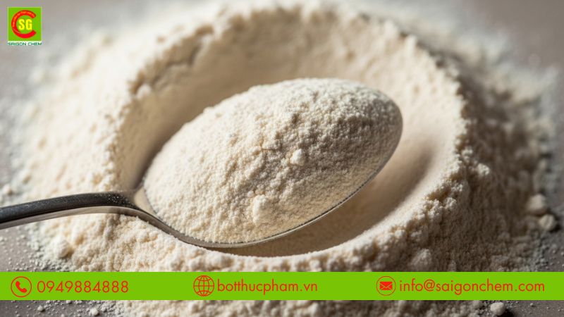 Xanthan gum 1kg hỗ trợ li&ecirc;n kết nguy&ecirc;n liệu v&agrave; tăng độ mịn sản phẩm